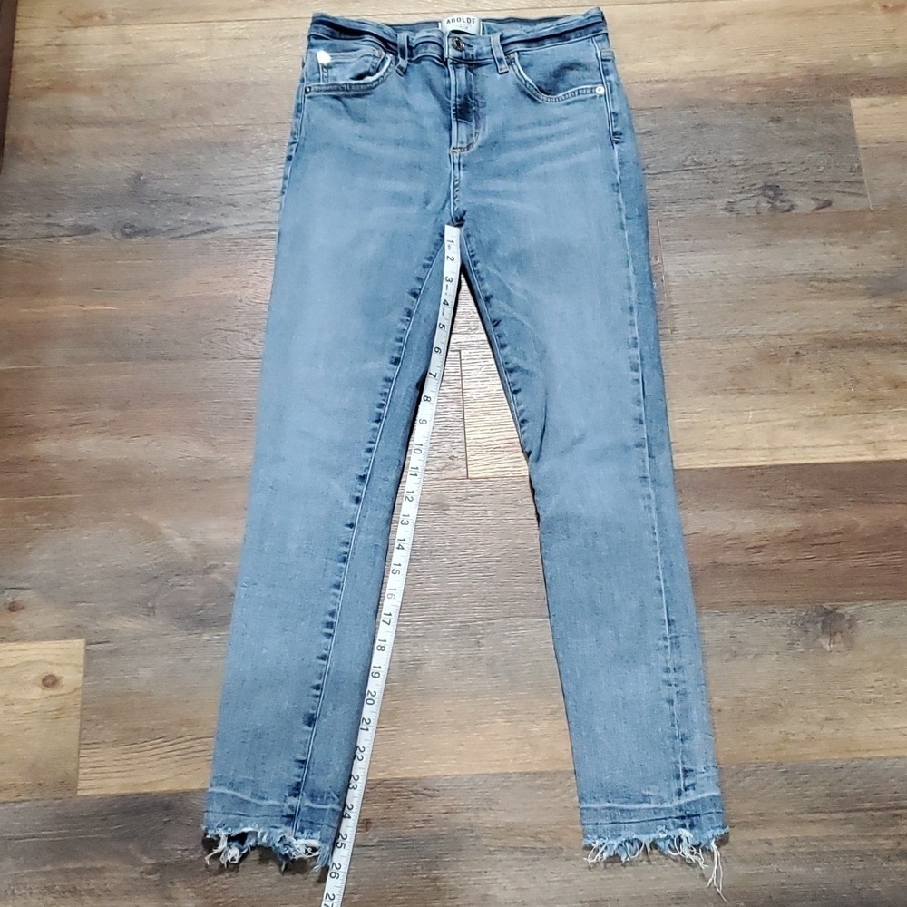 Agolde distressed high waist 90's light wash jeans